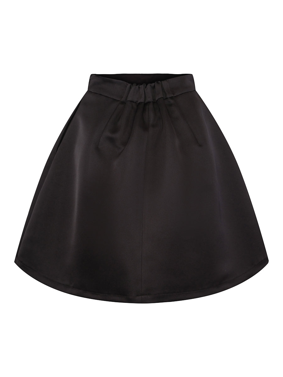 Jacquard wide skirt Black