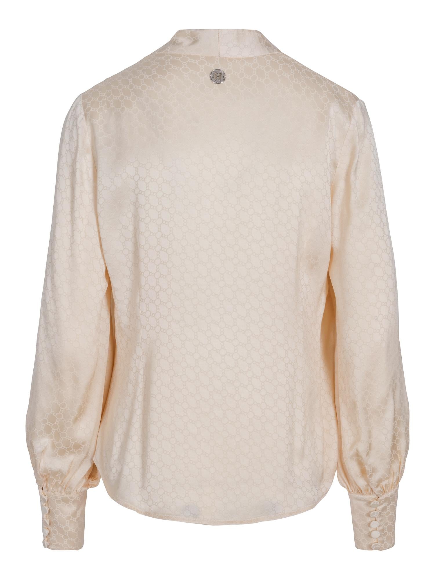 Classic V-neck blouse Krem