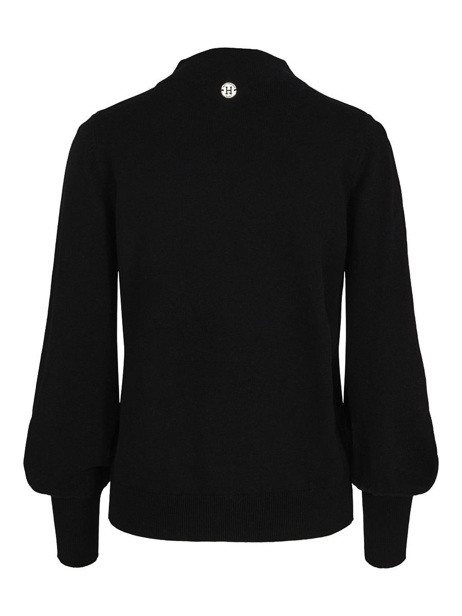 Knitted sleeve pullover Black