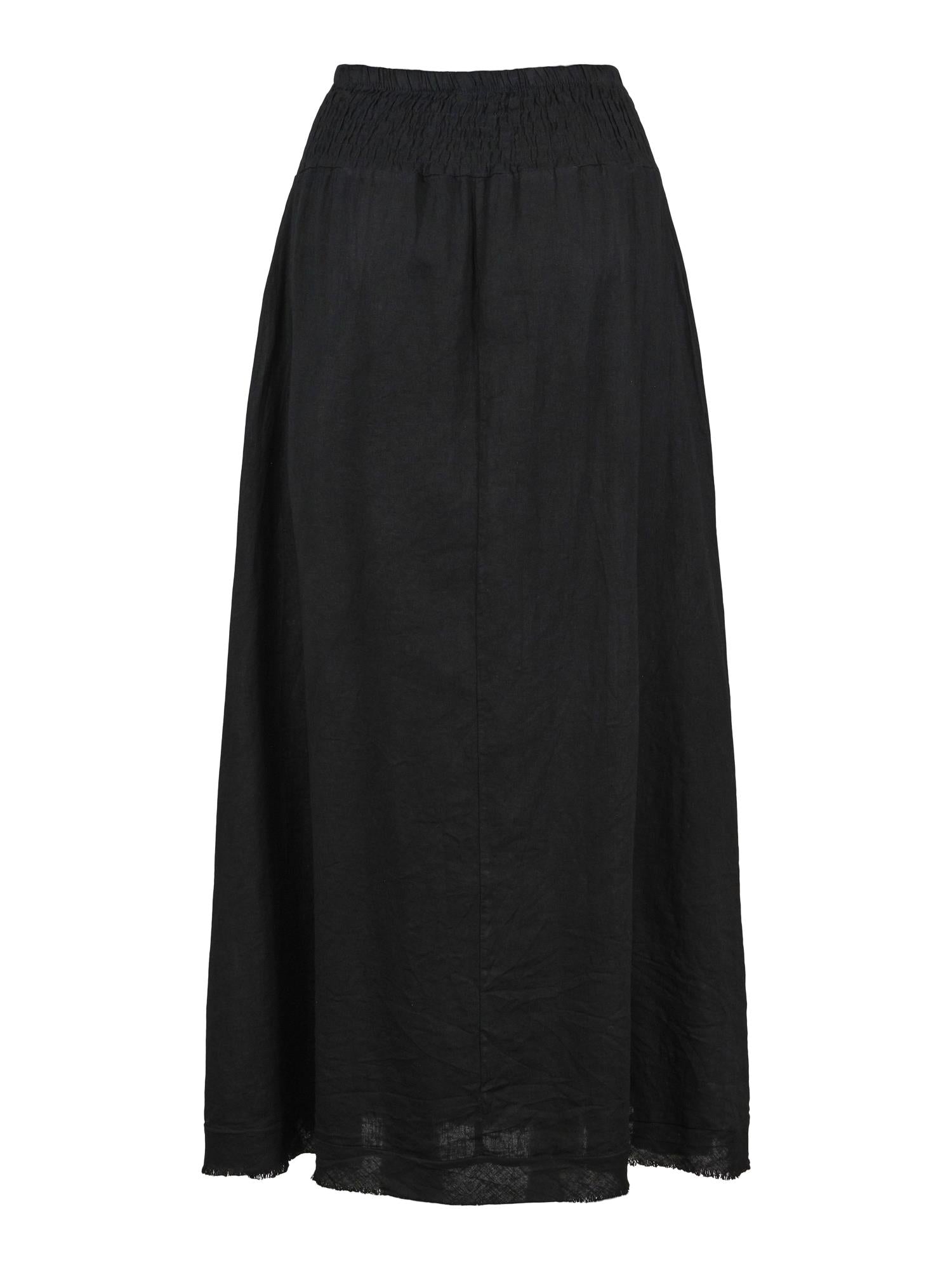 Fringe long skirt Sort