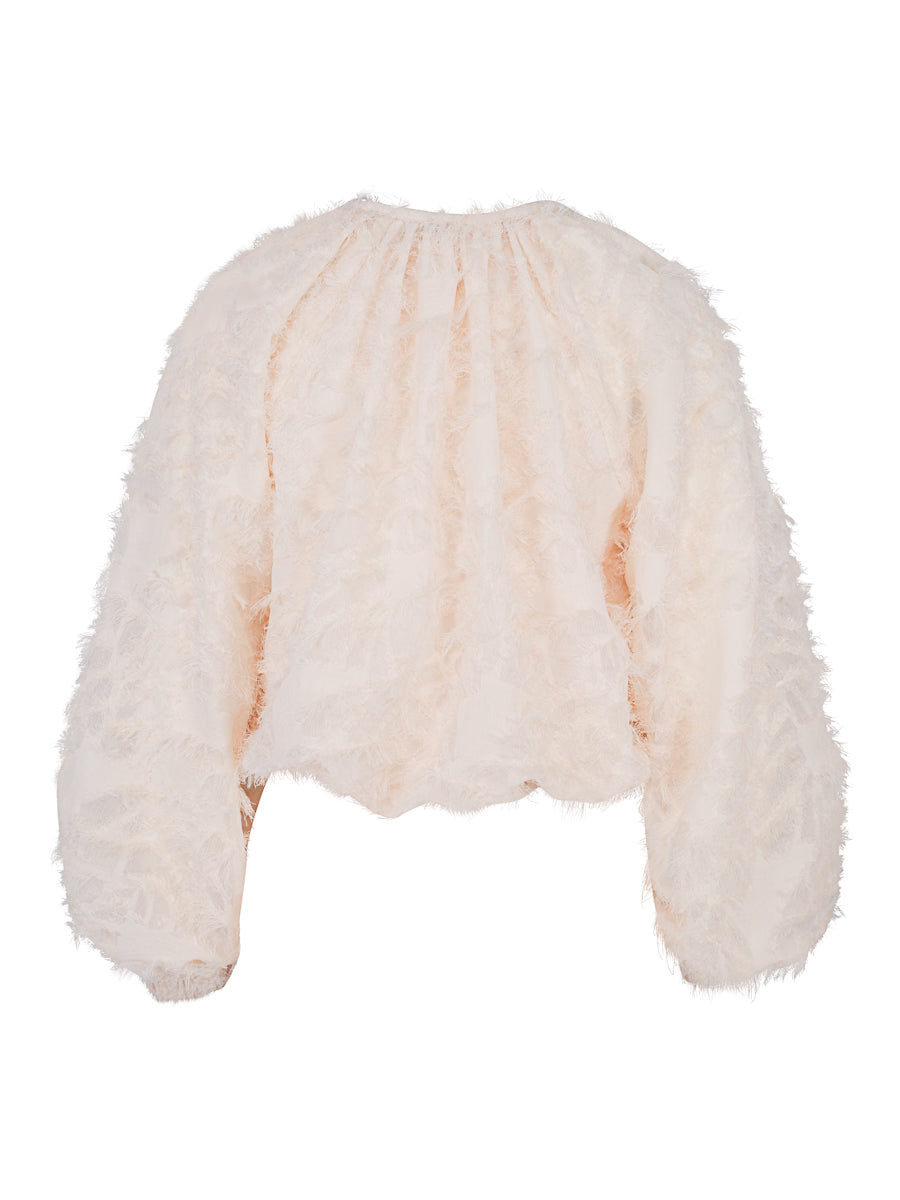 Hairy tassel blouse Ecry