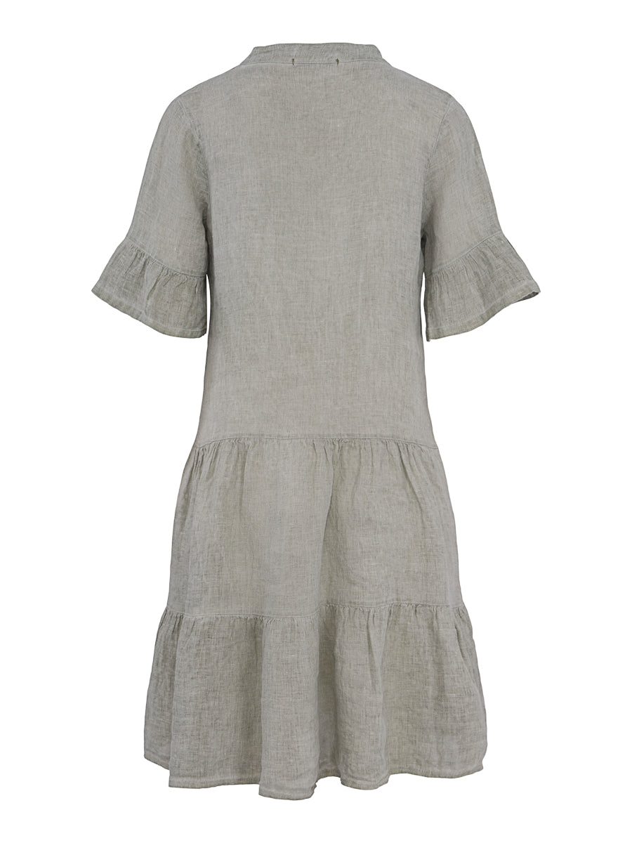 Linen layer dress Green