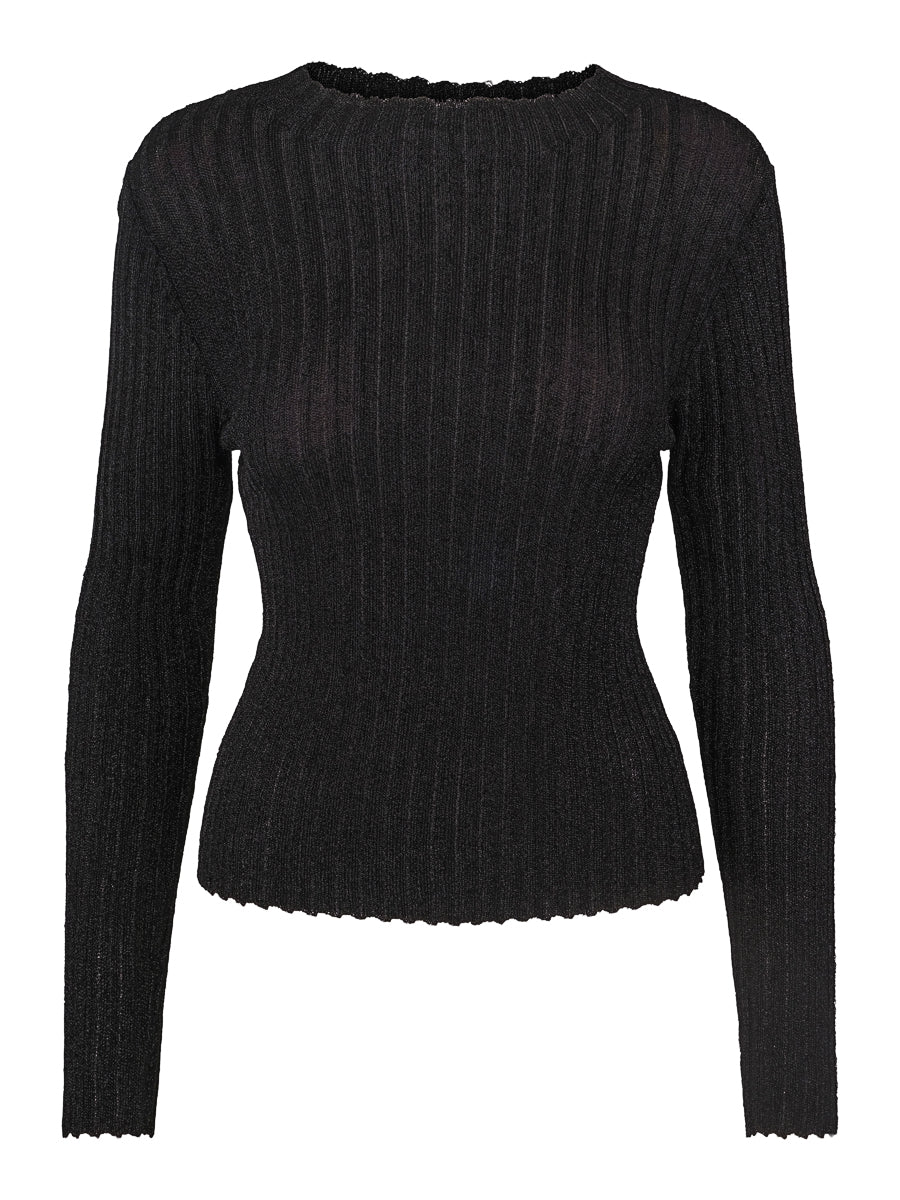 Party knitted pullover Black