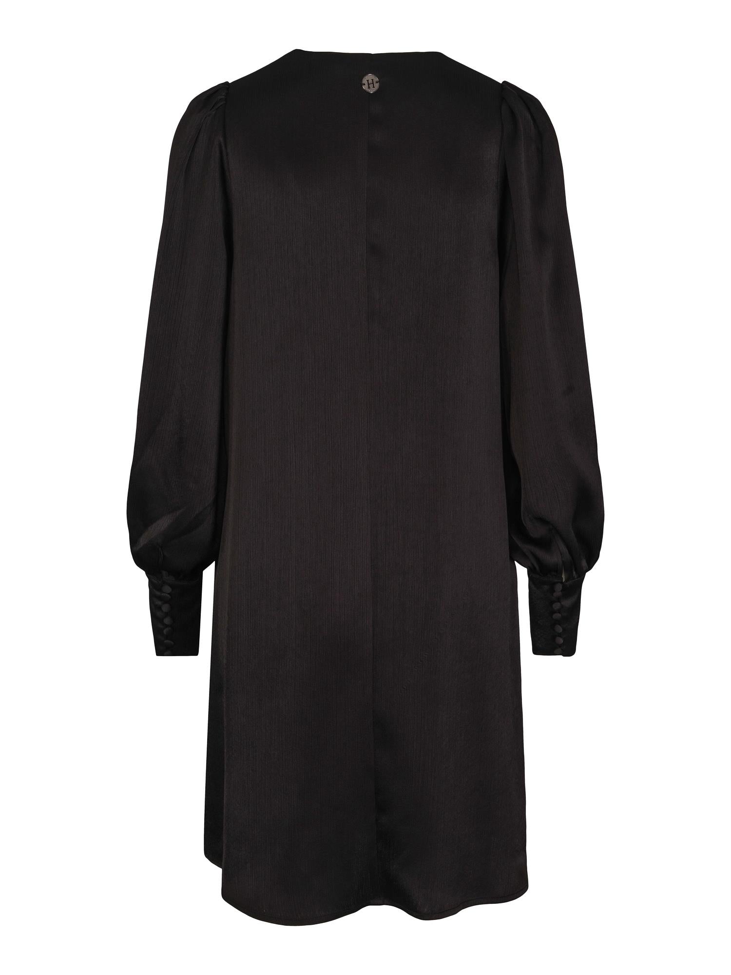 Crinckled satin dress Sort