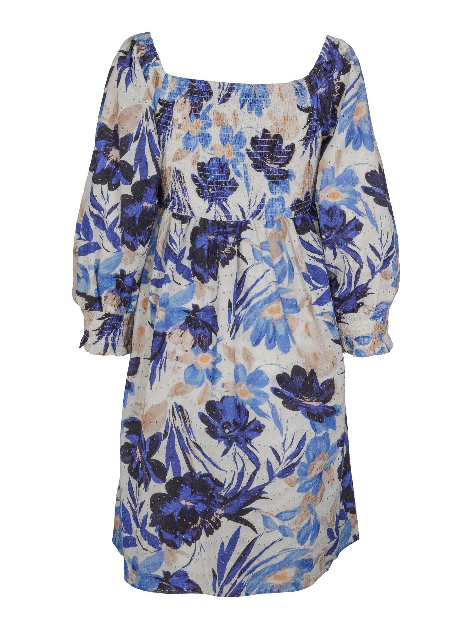 Short lace printed dress Blå