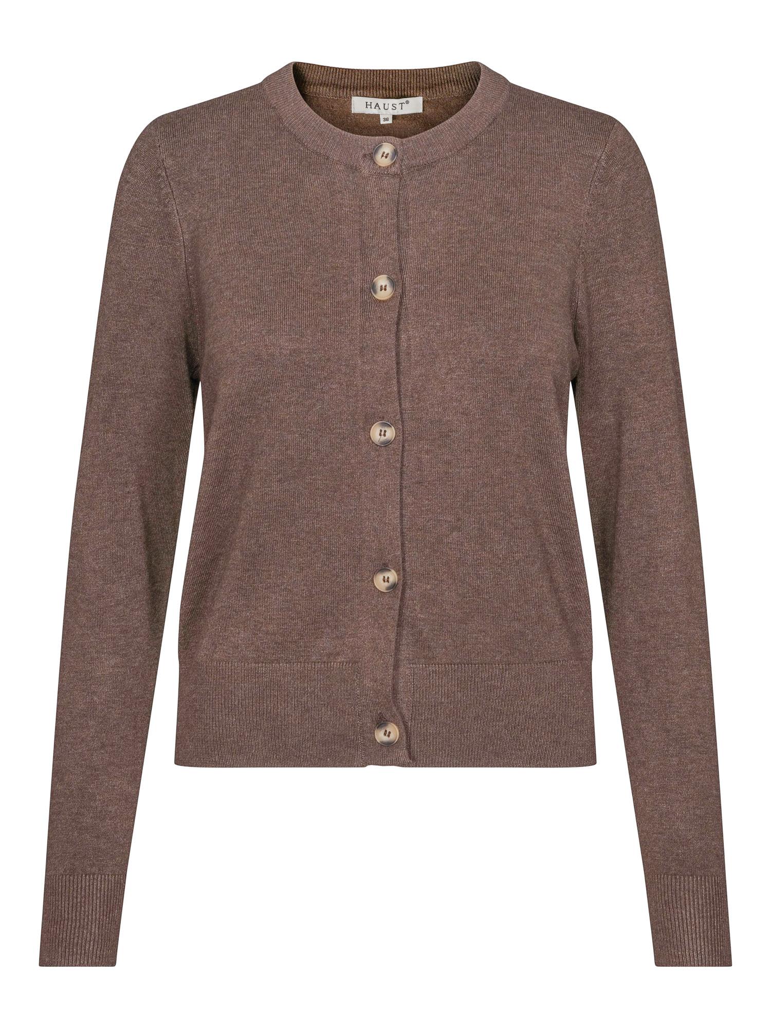 Classic knitted cardigan Brown Mel.