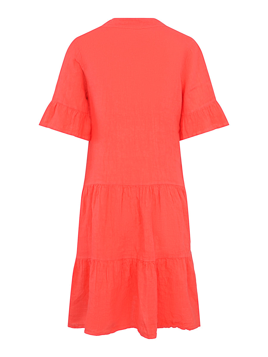 Linen layer dress Coral