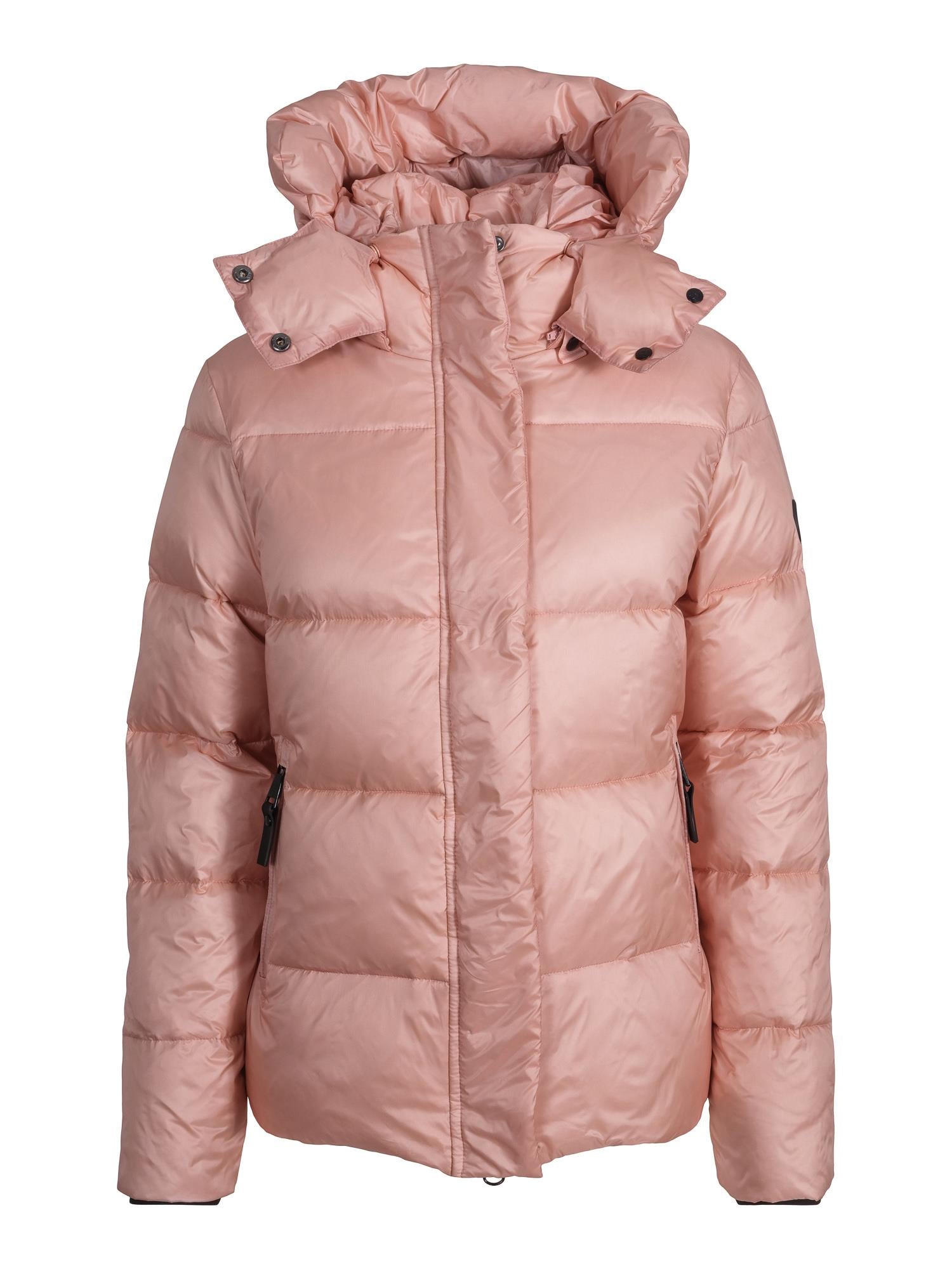 Short hodded puffer jacket Dusty Rose
