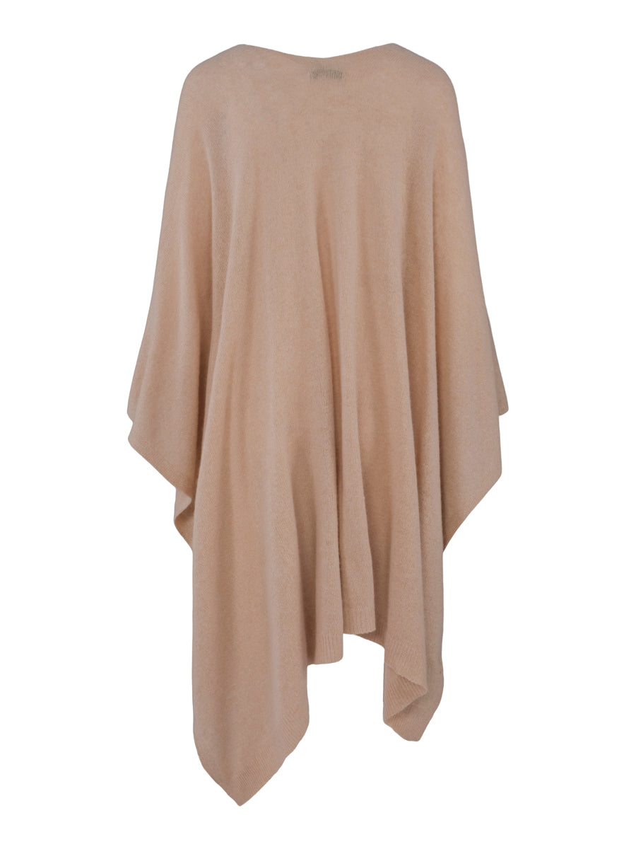 Cashmere poncho-cardigan Lys sand