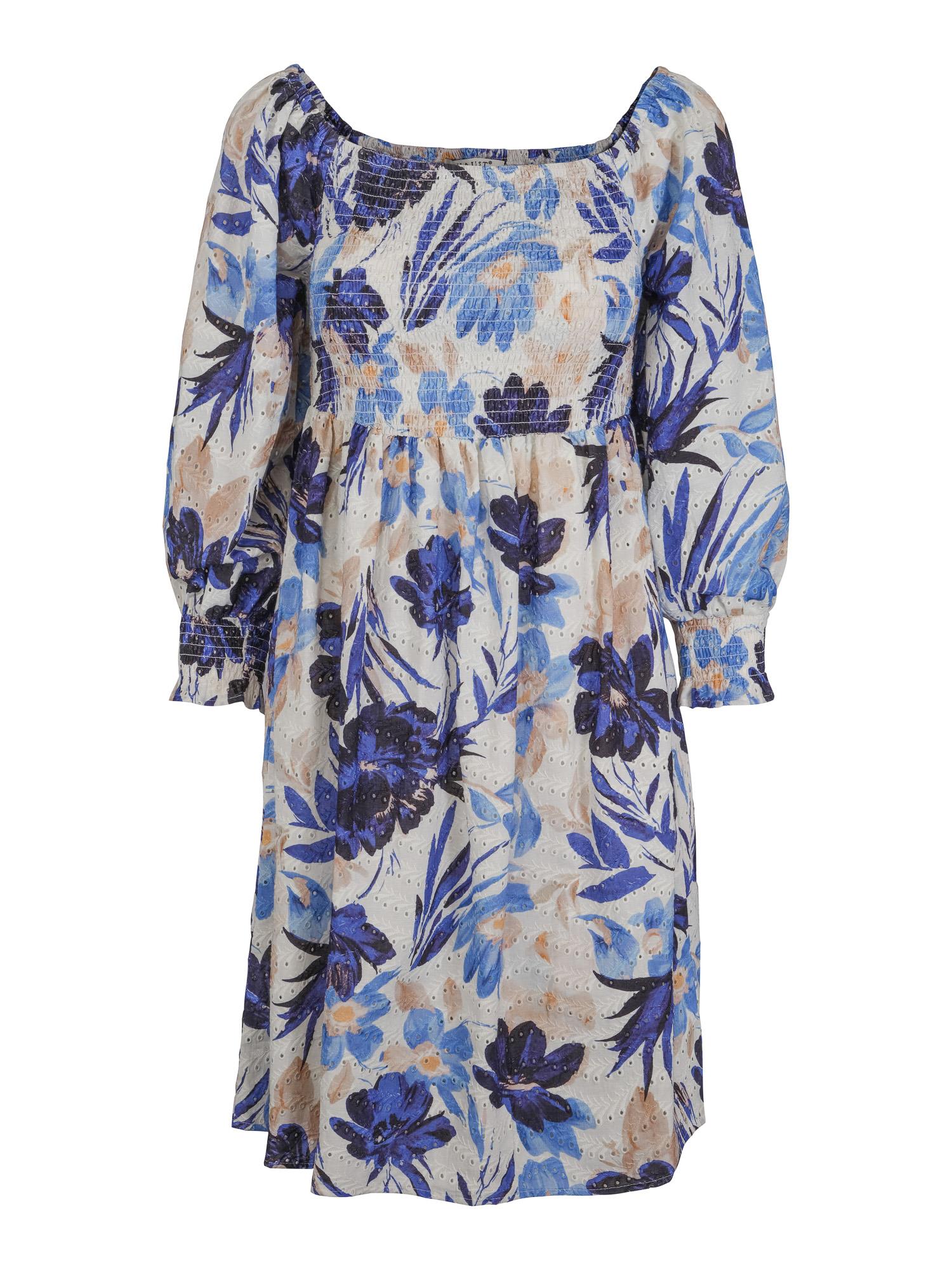 Short lace printed dress Blå