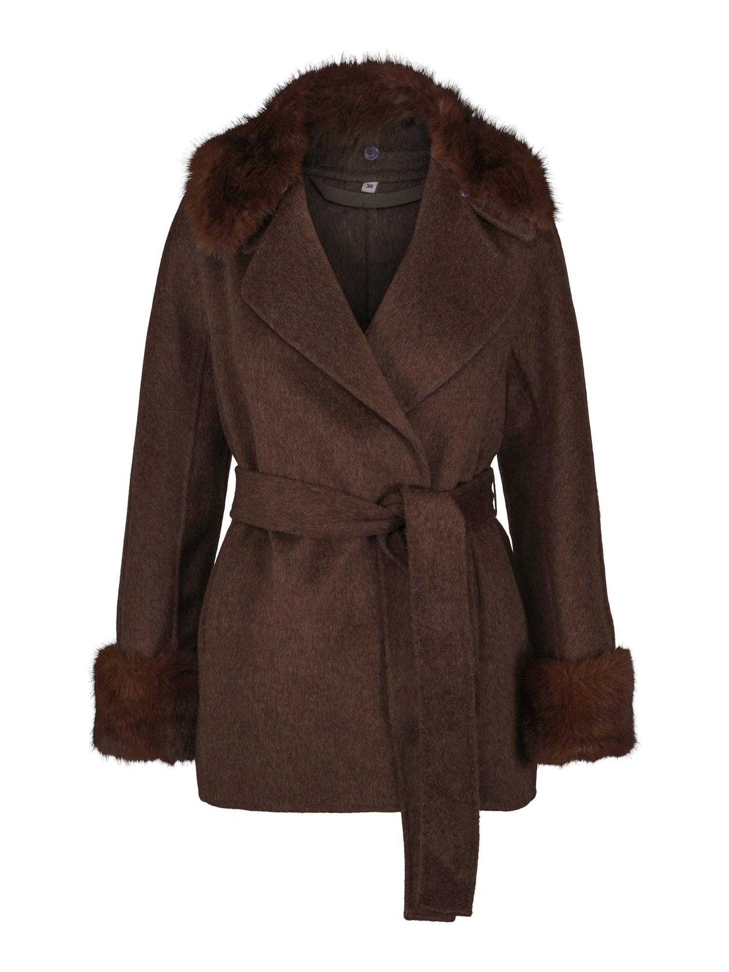 Short fab coat Brown Mel.