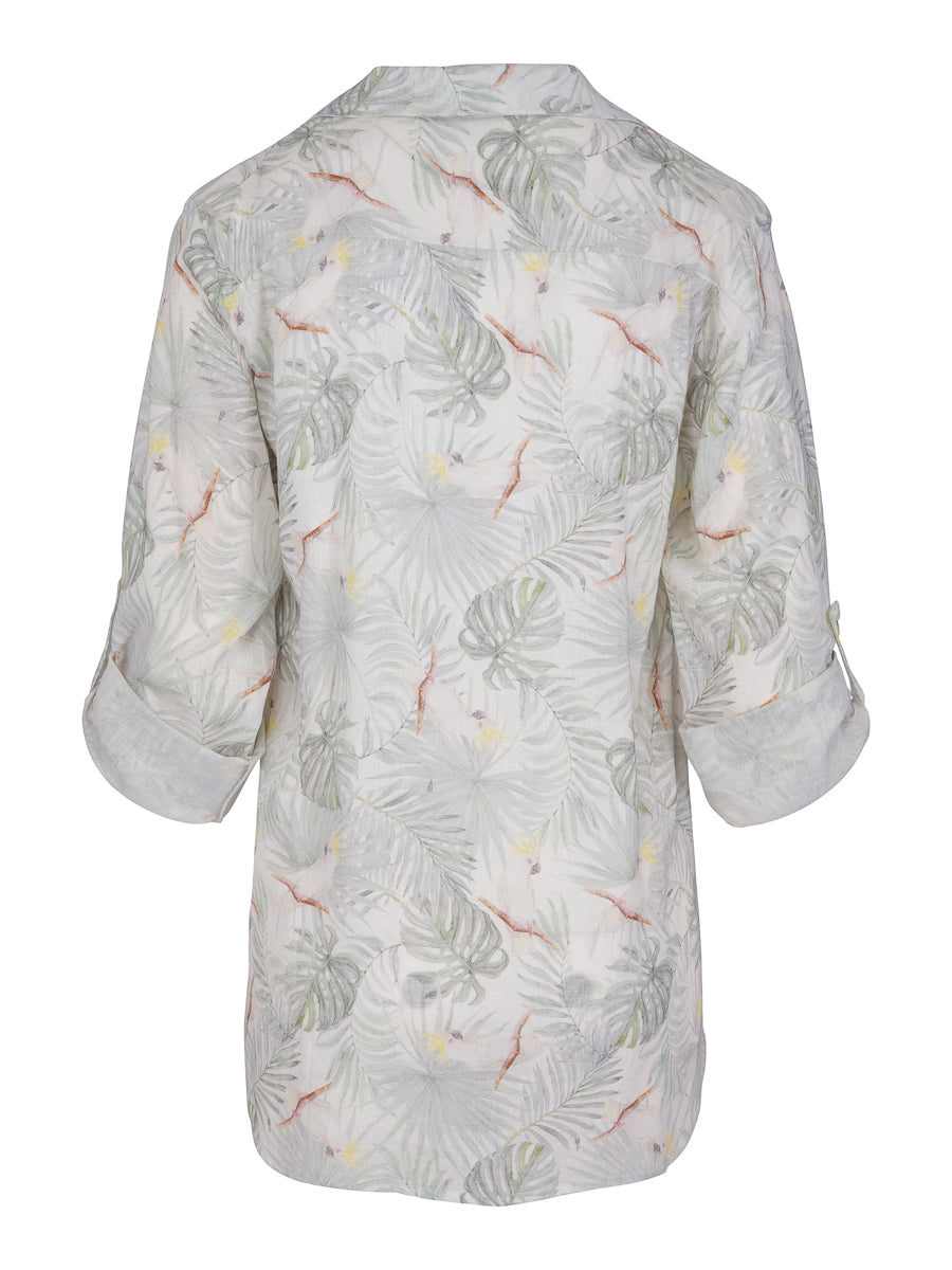Casual linen shirt Multi/Green