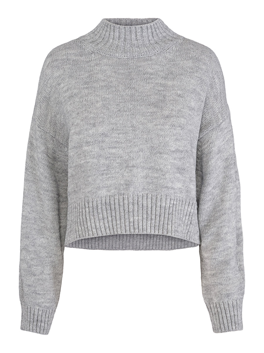 Short knitted pullover Grey Melange