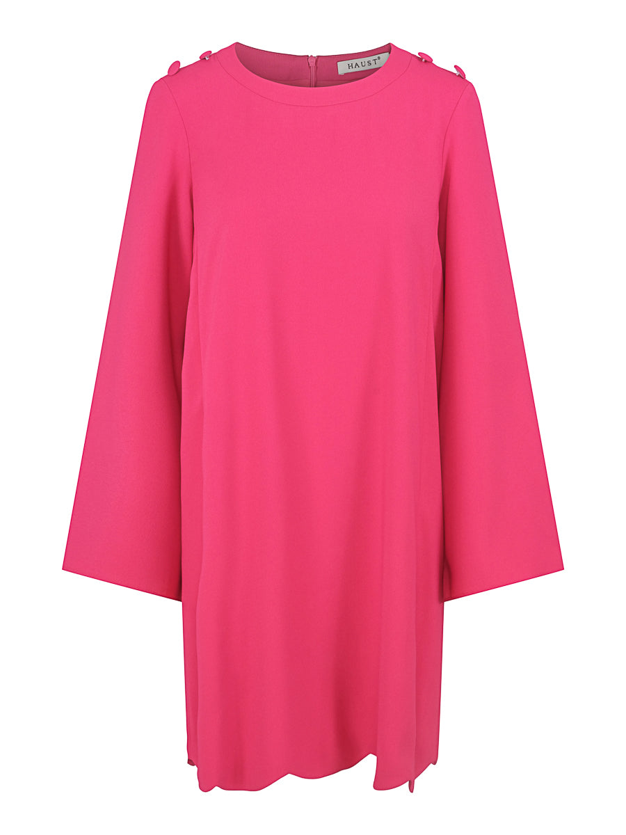 Button shoulder dress Cerise