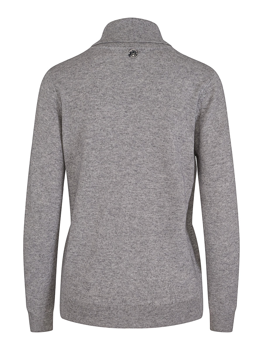 Knitted basic roll neck Grey Melange
