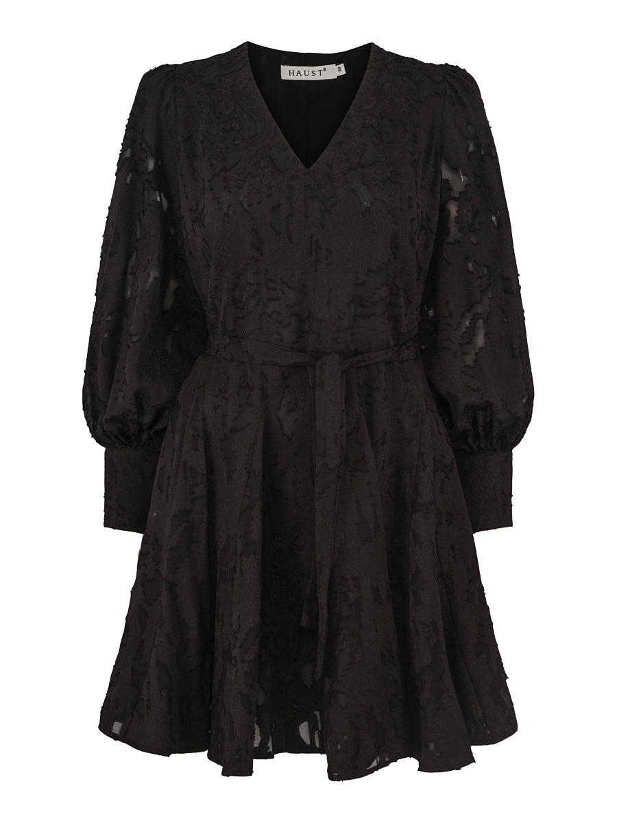 Fashion V-neck dress Black