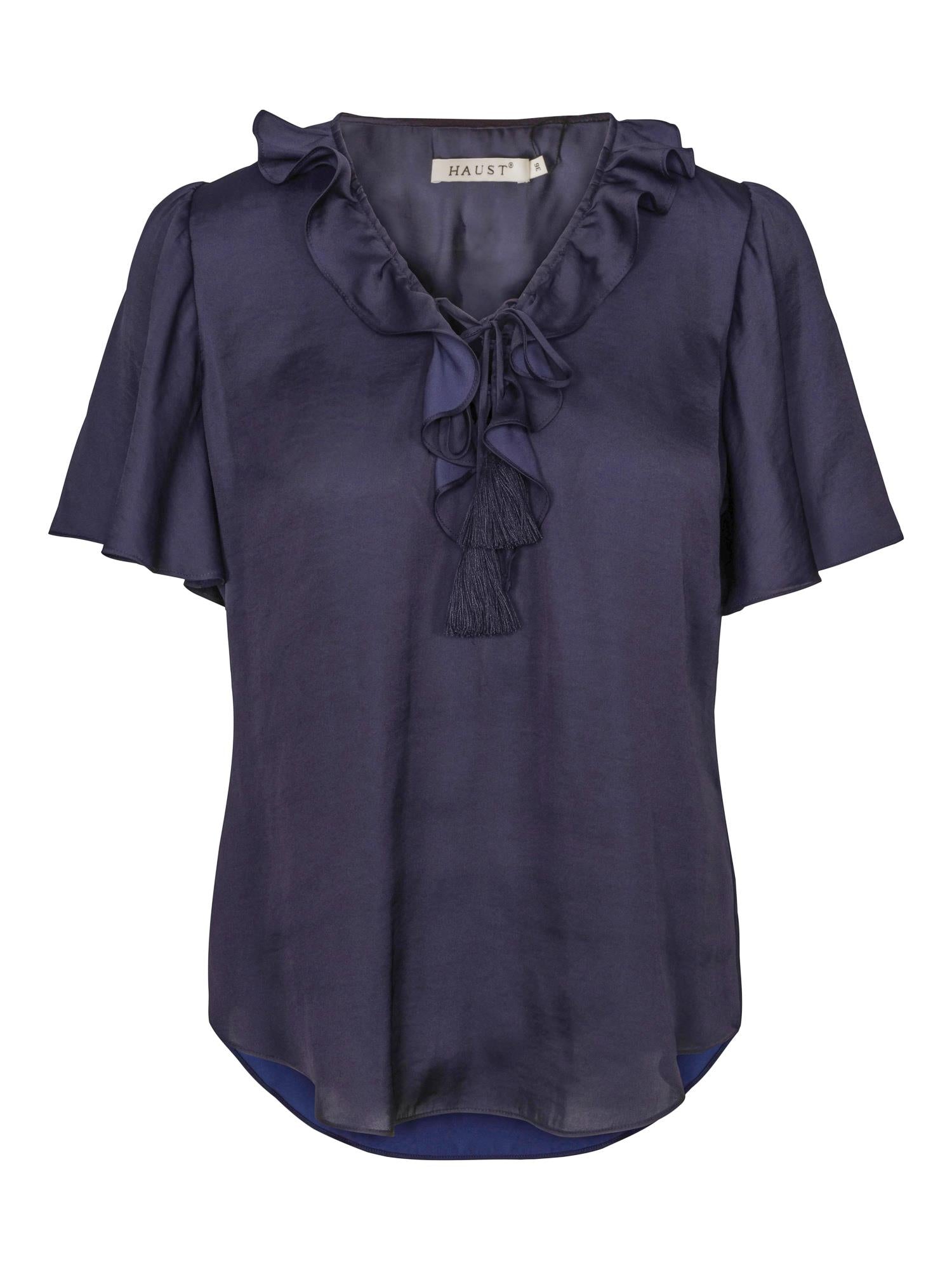 Ruffle blouse Navy