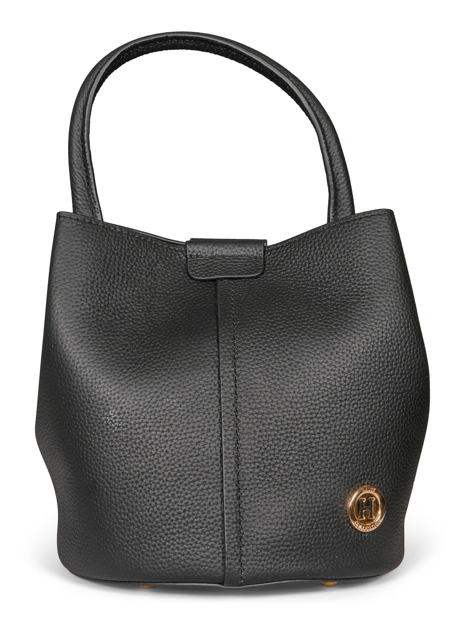 Leather pompadur Sort