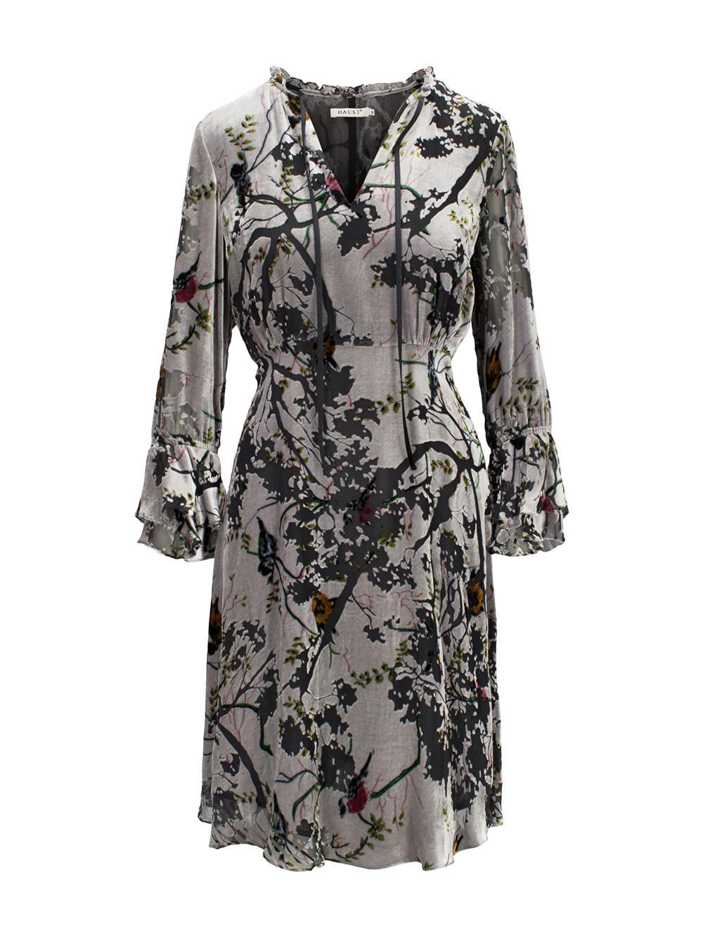 Silk detailed cuff dress Multi