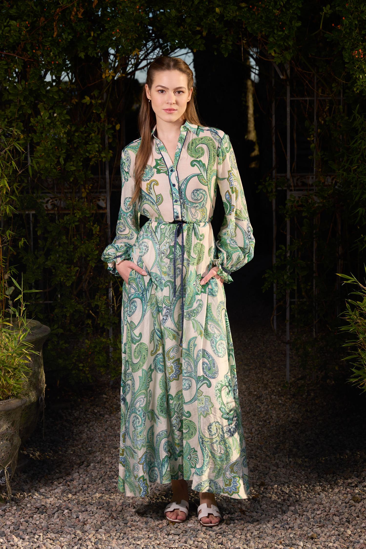 Denim detailed dress Paisley