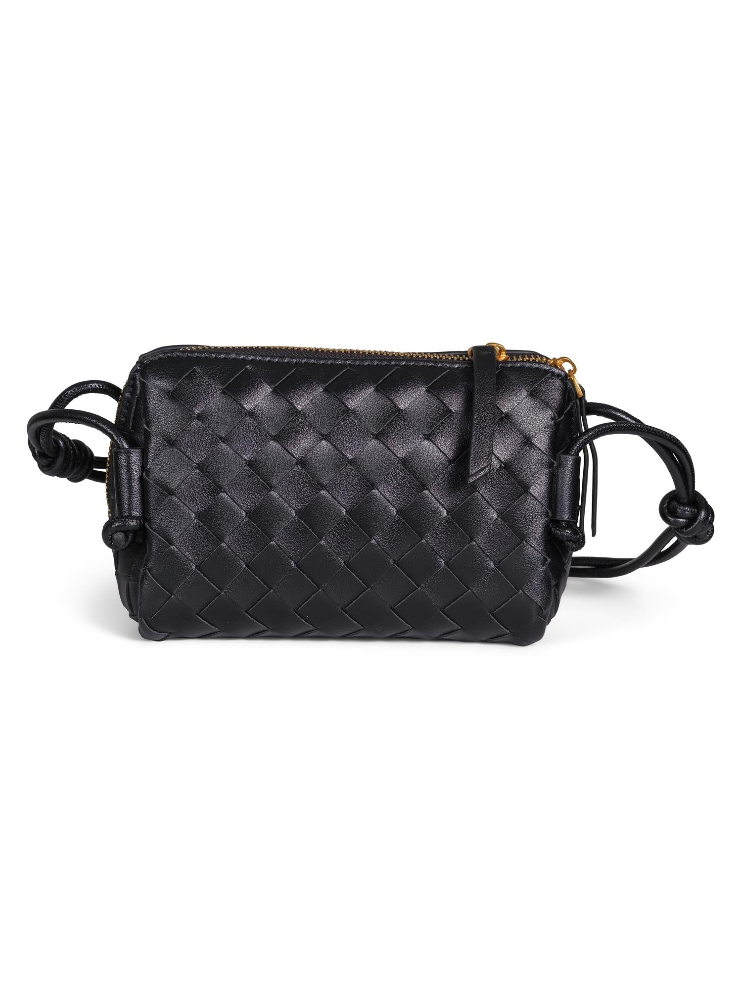 Weaved leather bag Sort