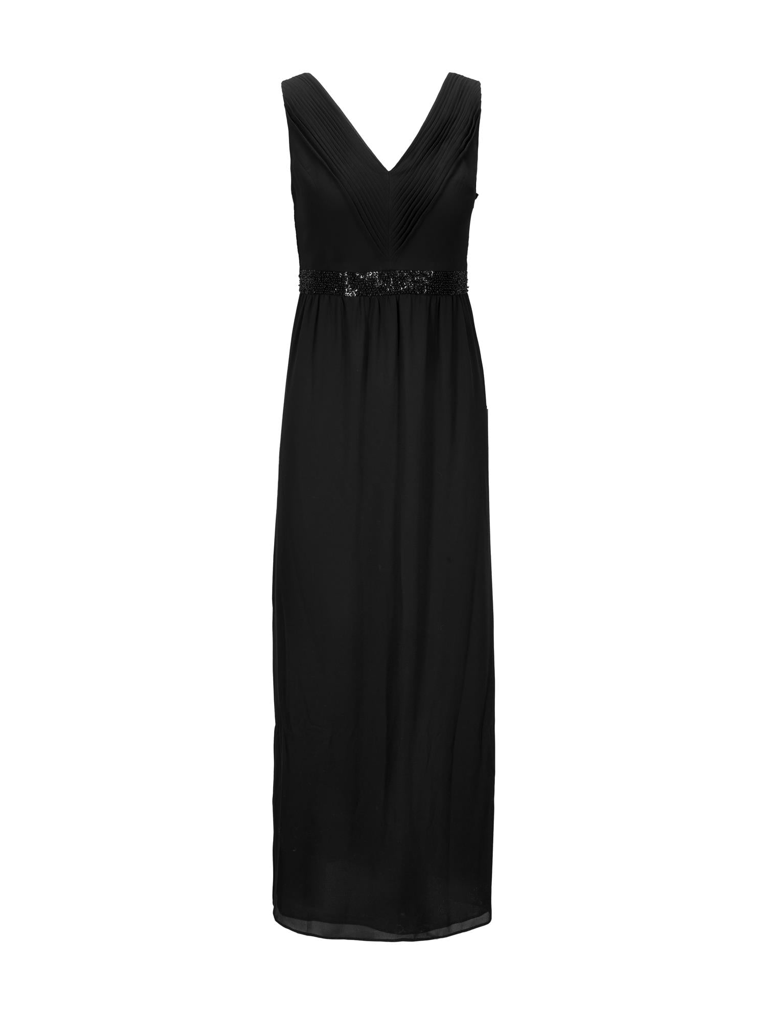 Long pleat dress Black