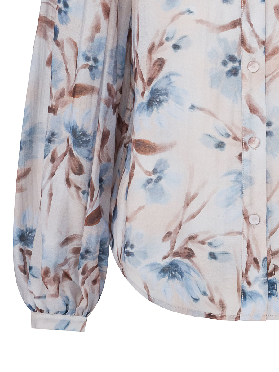 Sleeve blouse Flower