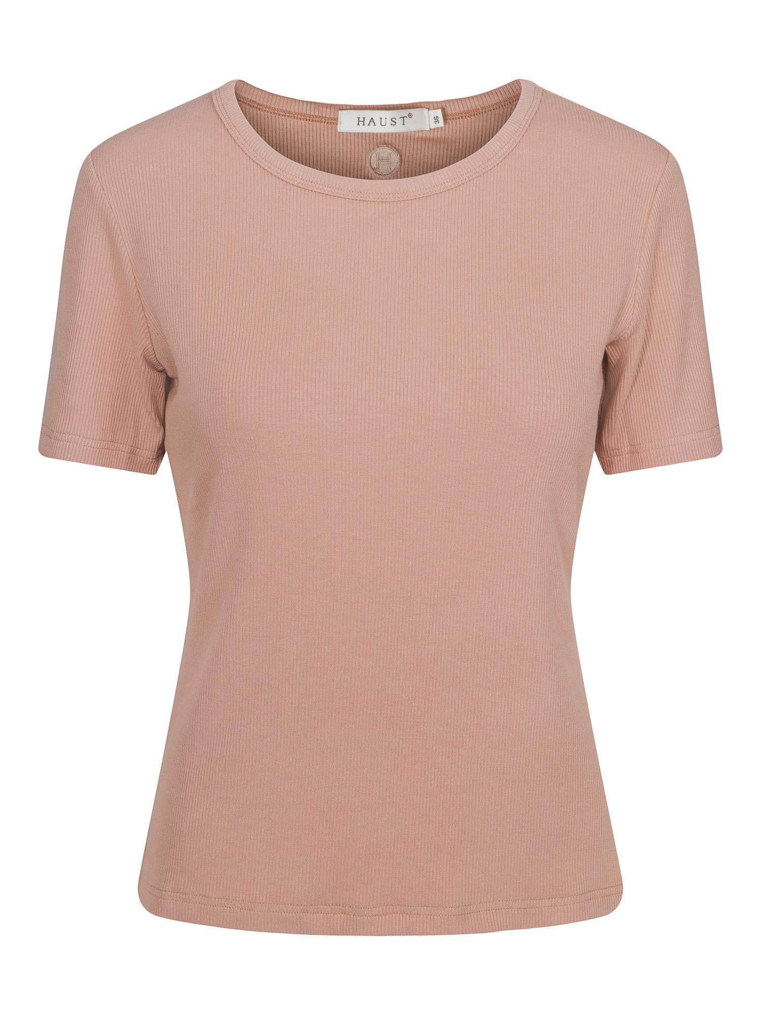 Ribbed short sleeved top Sand