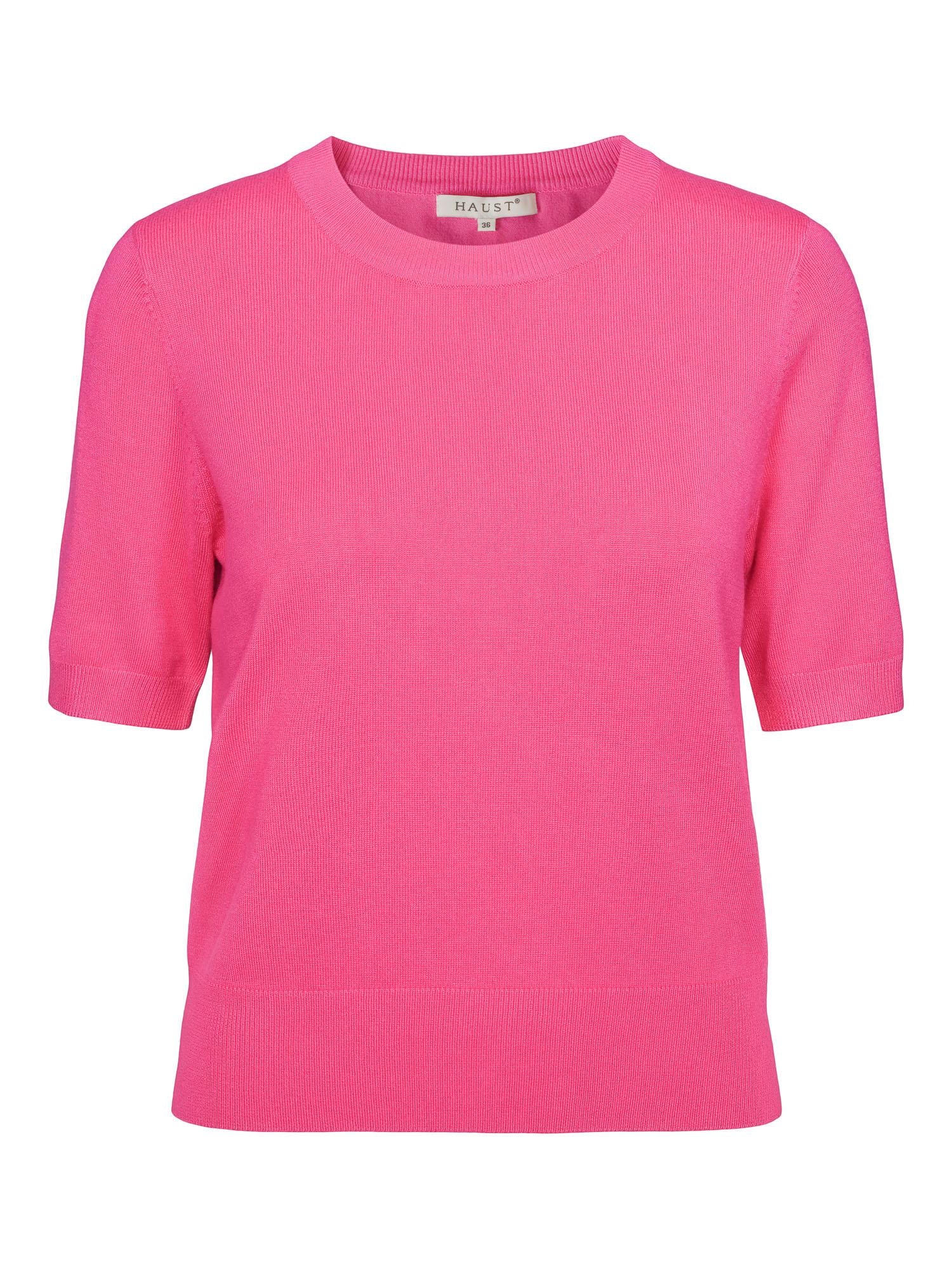 Classic knitted short sleeve pullover Fuchsia