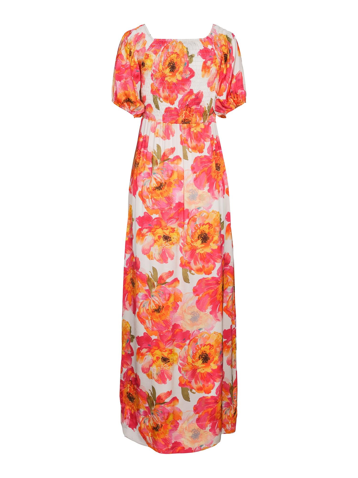 Long satin dress Fuchsia