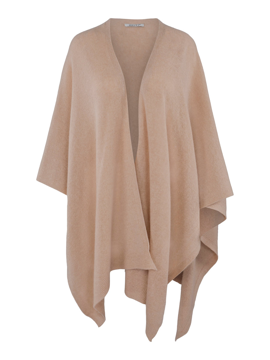Cashmere poncho-cardigan Lys sand