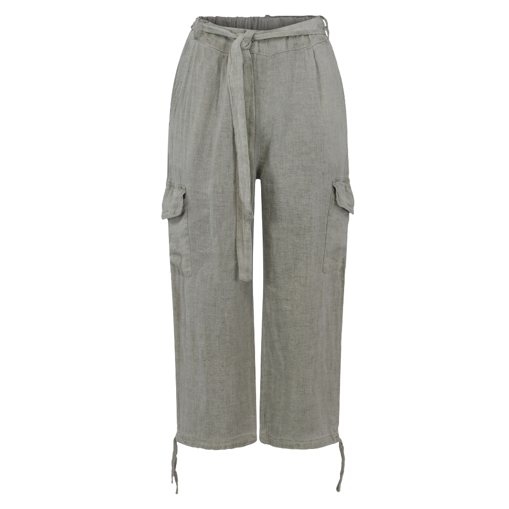 Cargo linen trouser Green