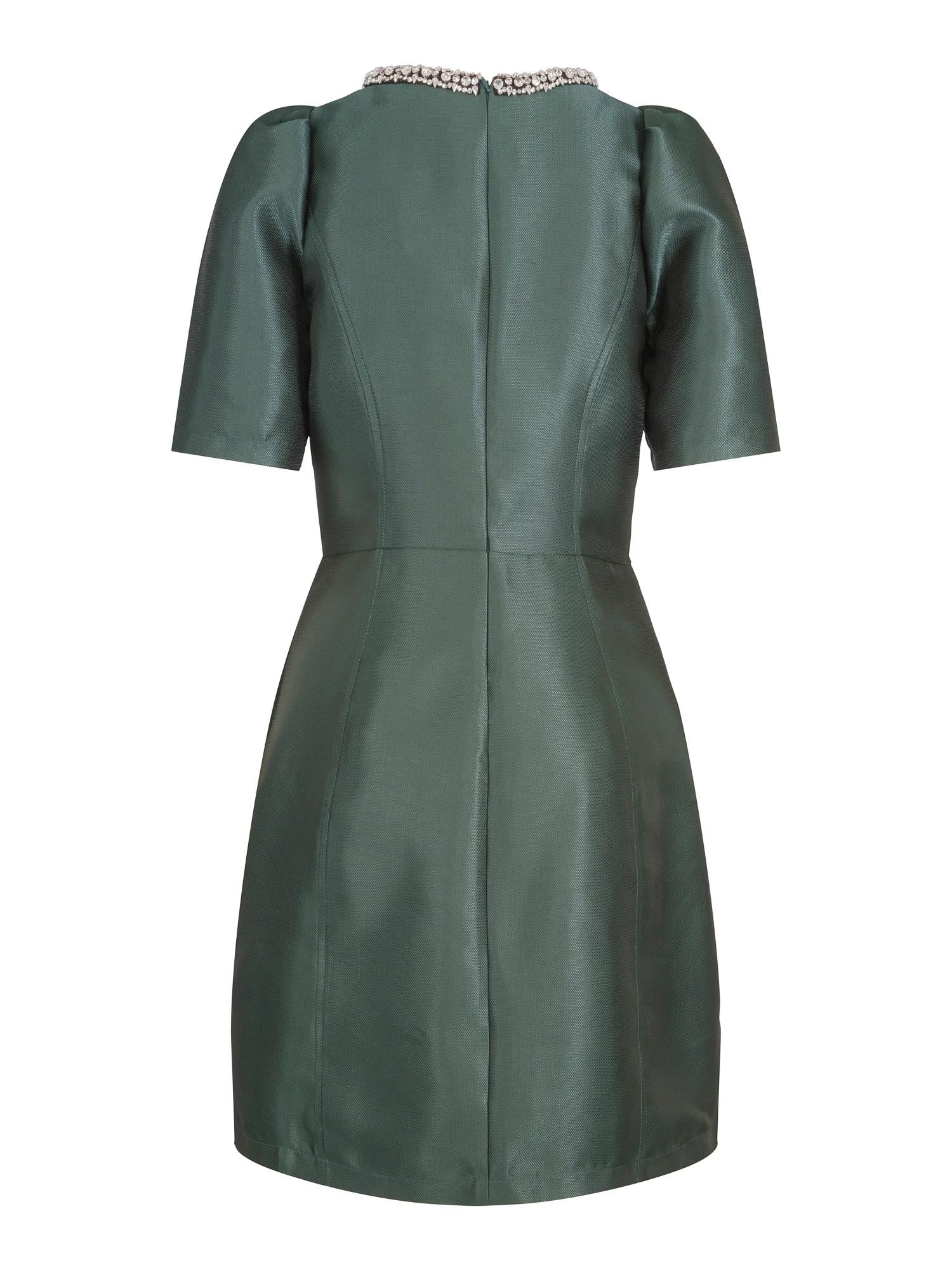 Detailed structure dress Grønn