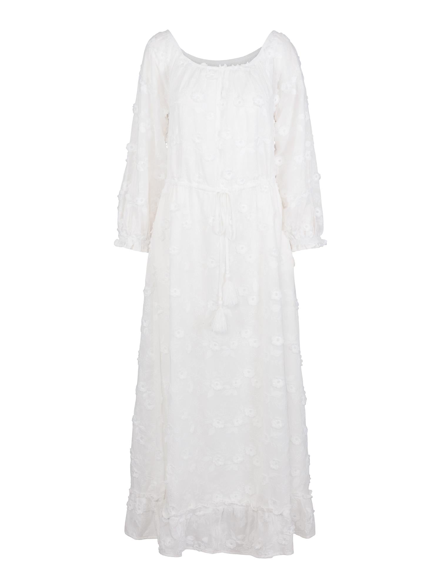 Feminine long dress Hvit