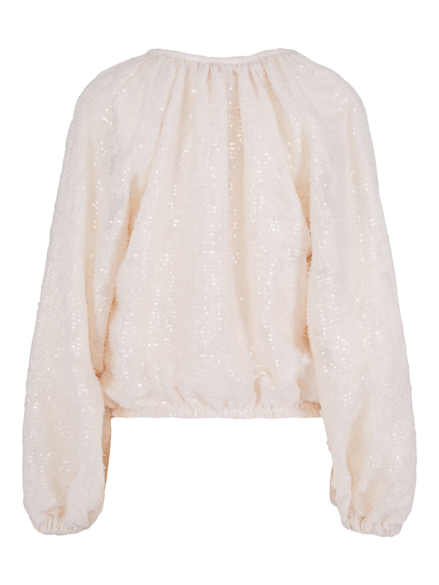 Sequins tassel blouse Ecry