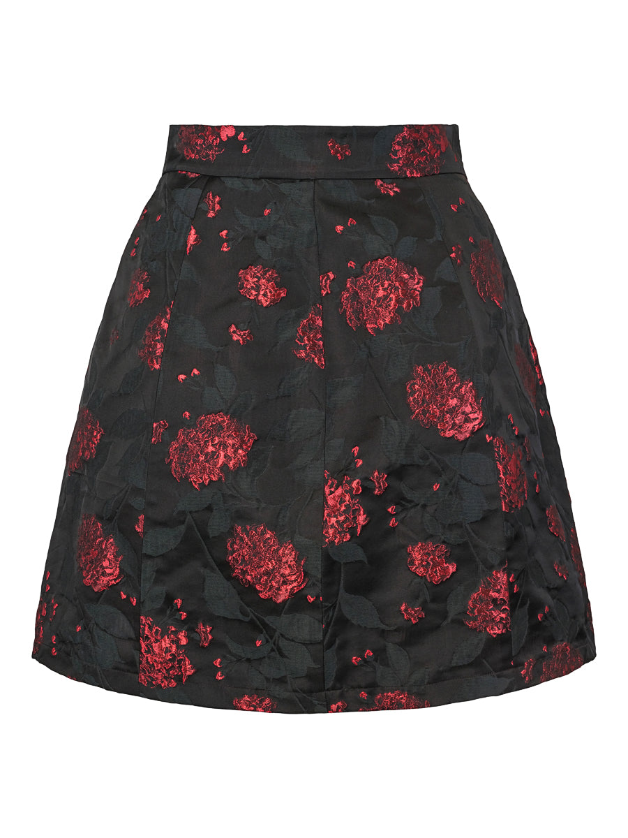 Jacquard wide skirt Flower
