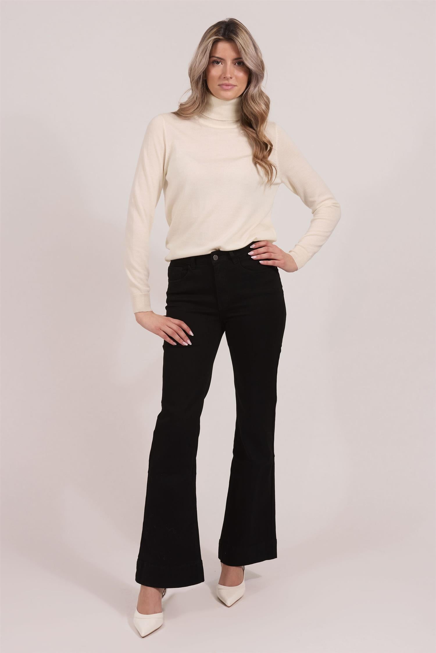 55-287 FANNY jeans -bootcut 79 cm Black
