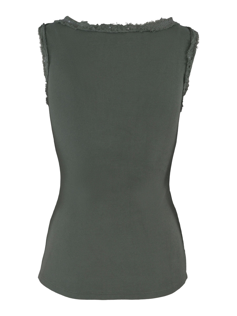 Sequins top Olive