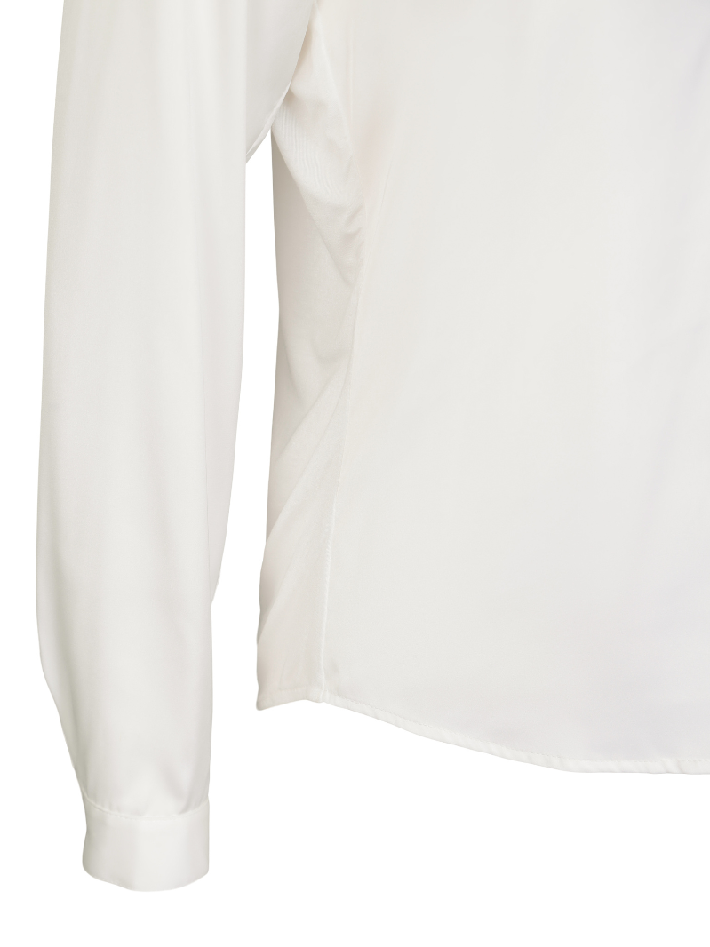 Satin V-neck blouse Krem