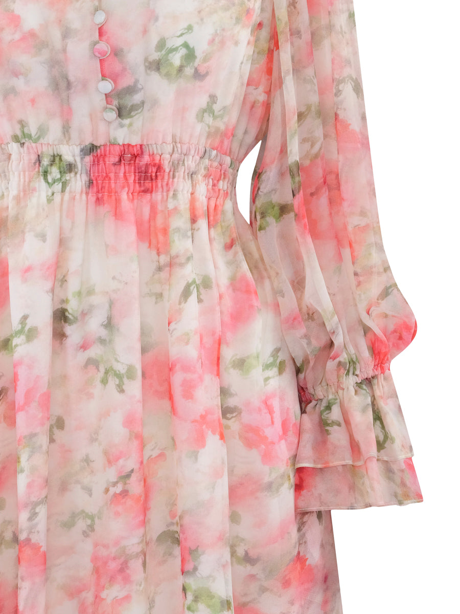 Chiffon flower dress Flower
