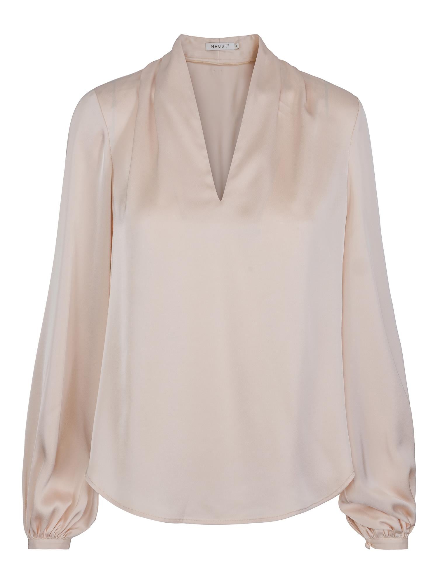 Classic V-neck blouse Champagne