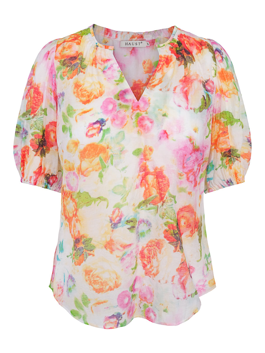 Feminine blouse Orange-Flower