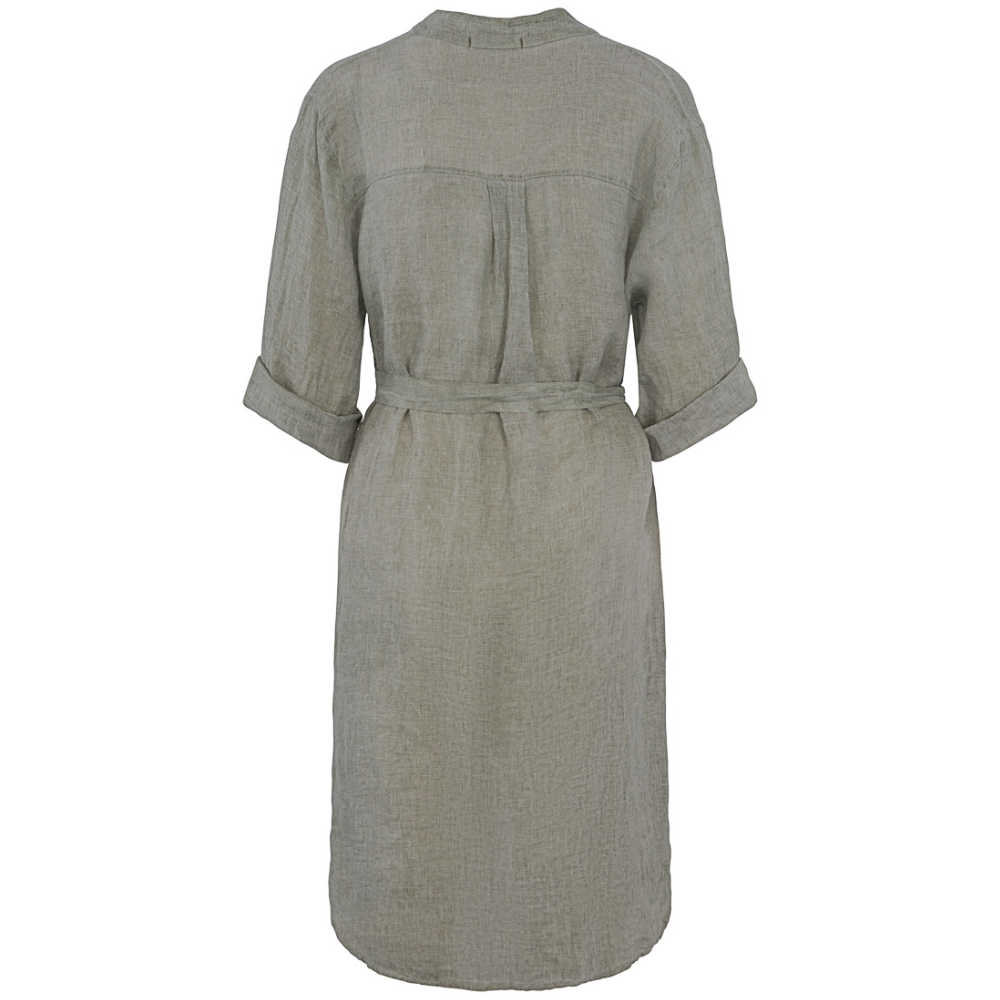 Linen shirt dress Green