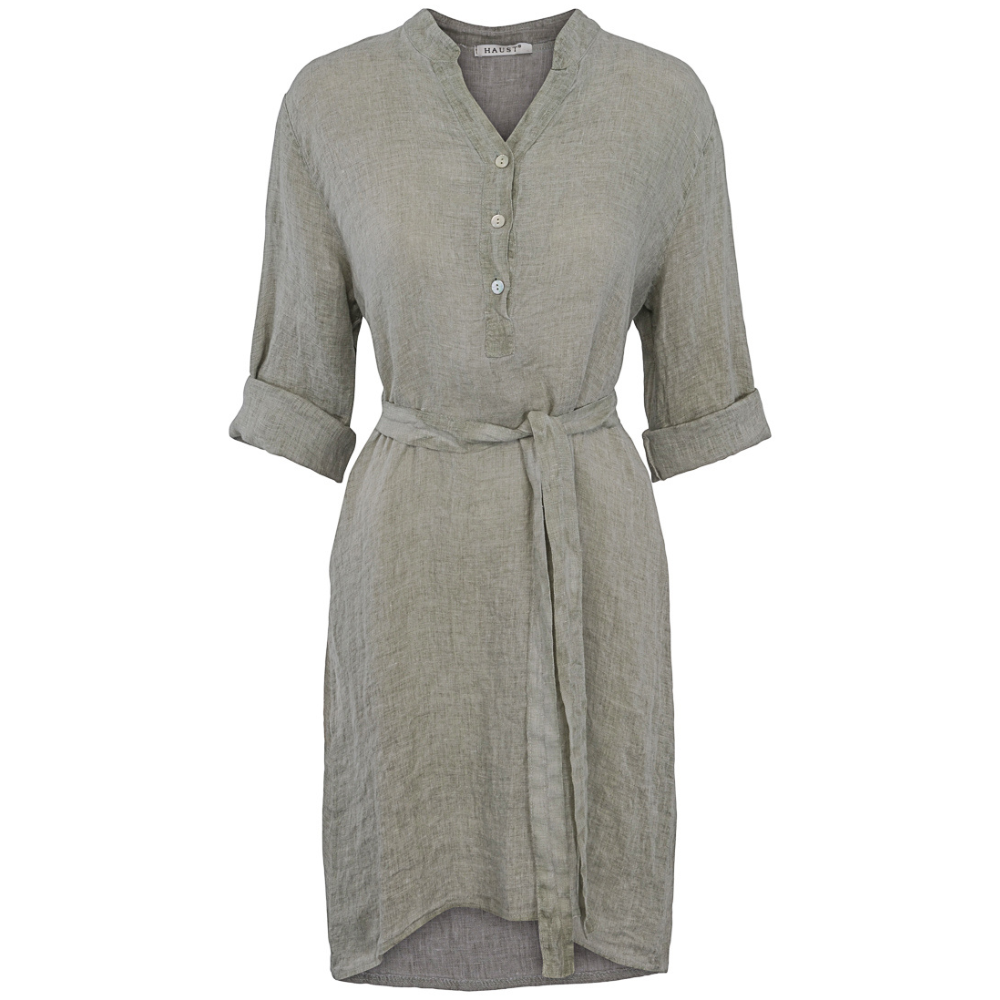 Linen shirt dress Green