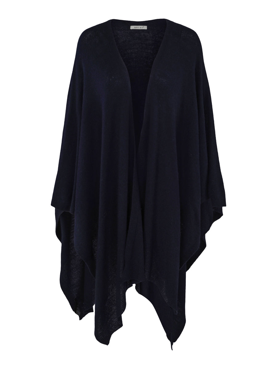 Cashmere poncho-cardigan Marineblå