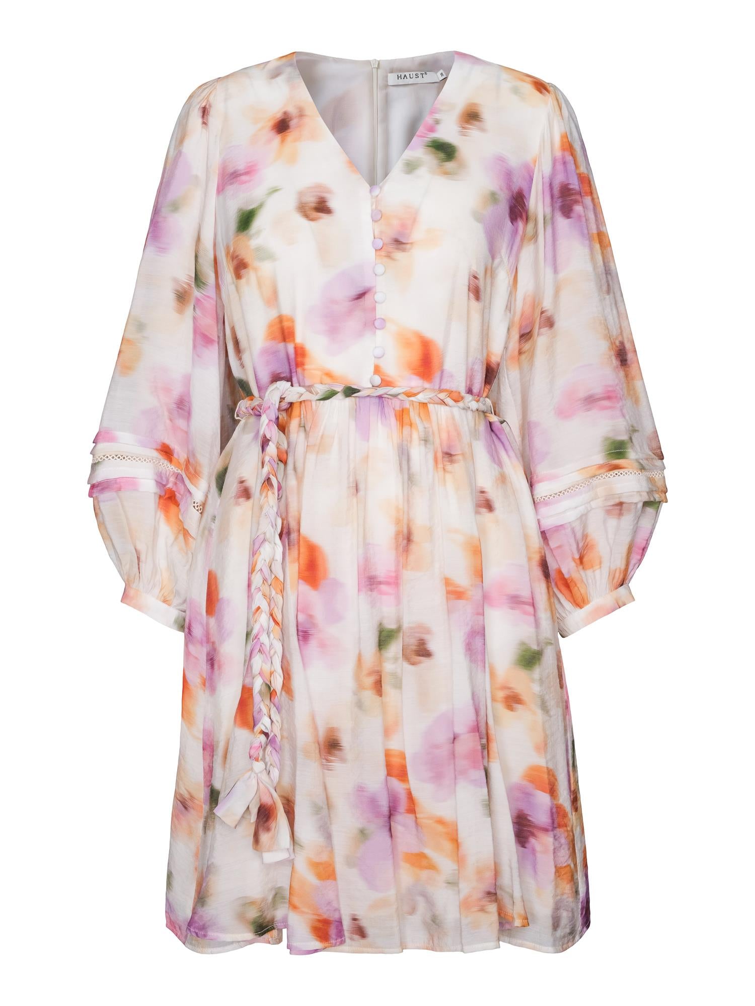 Flower print dress Oransje