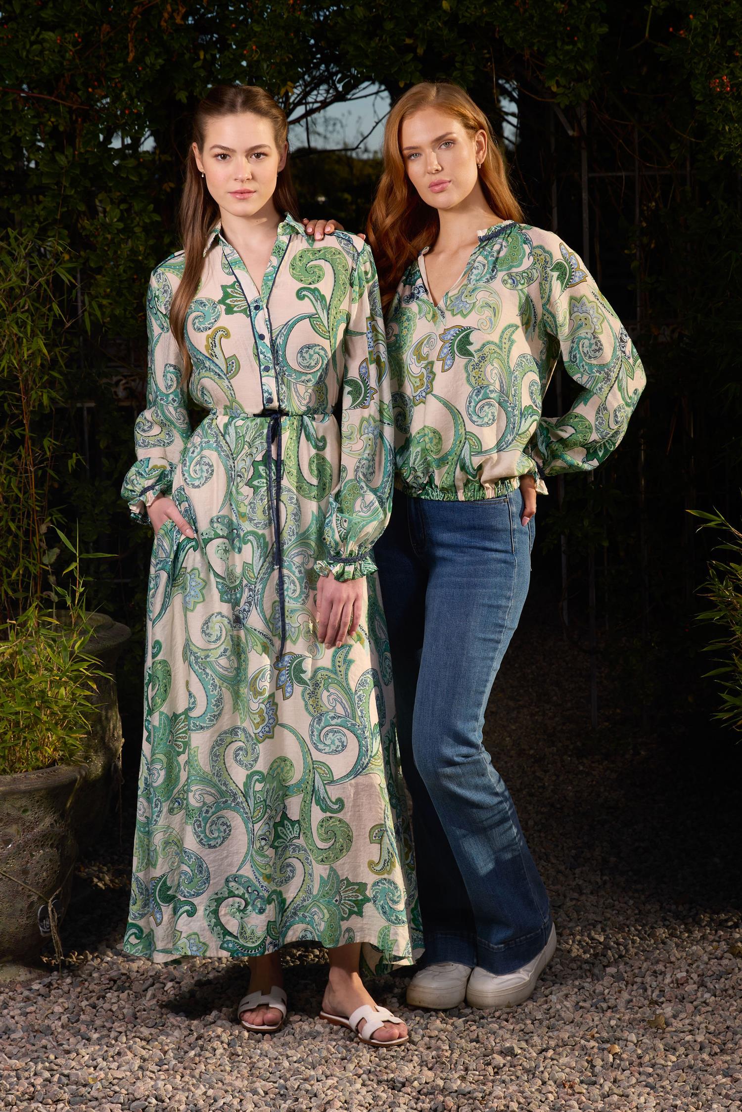 Denim detailed blouse Paisley