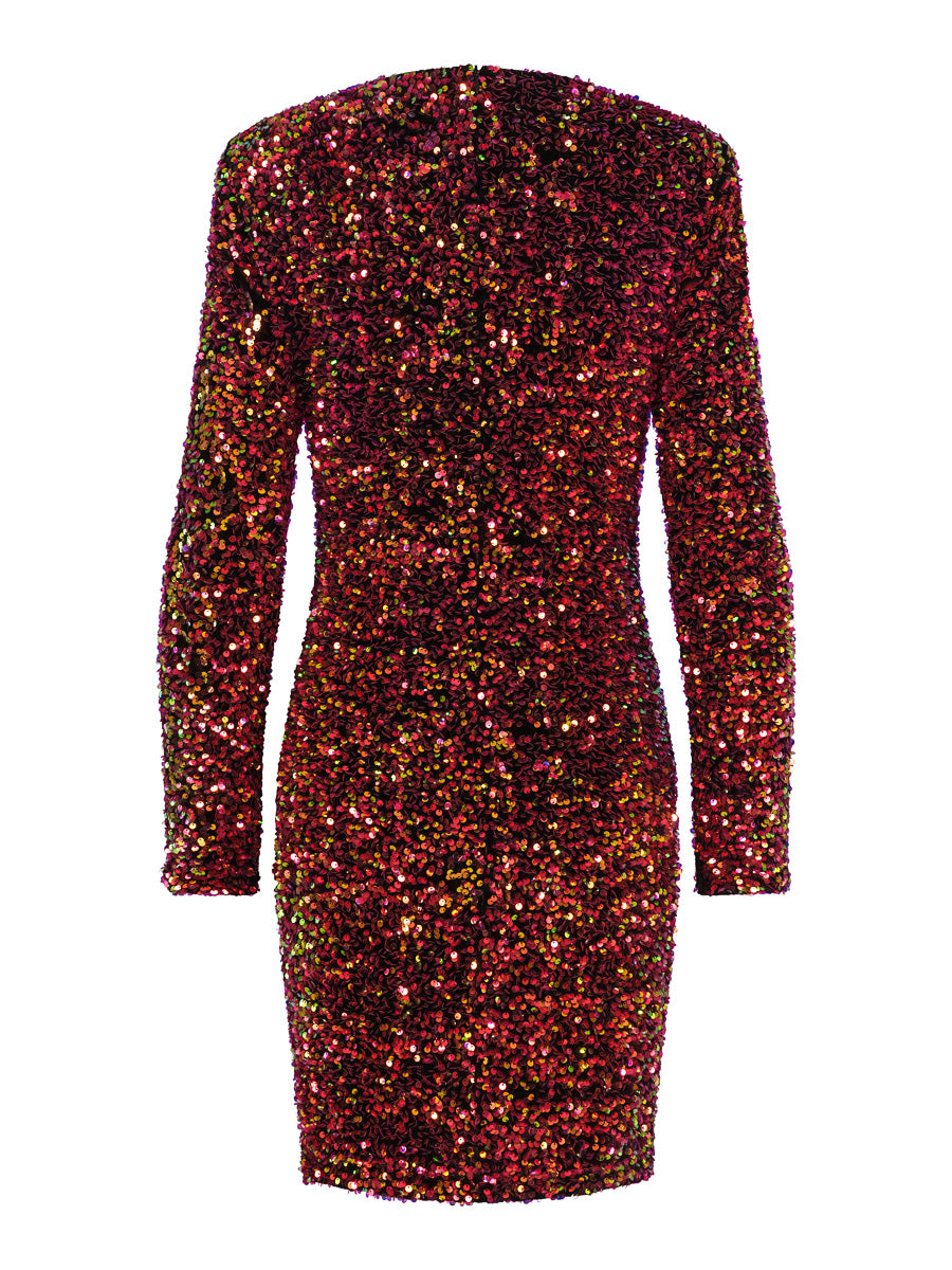 Fashion sequins dress Cerise