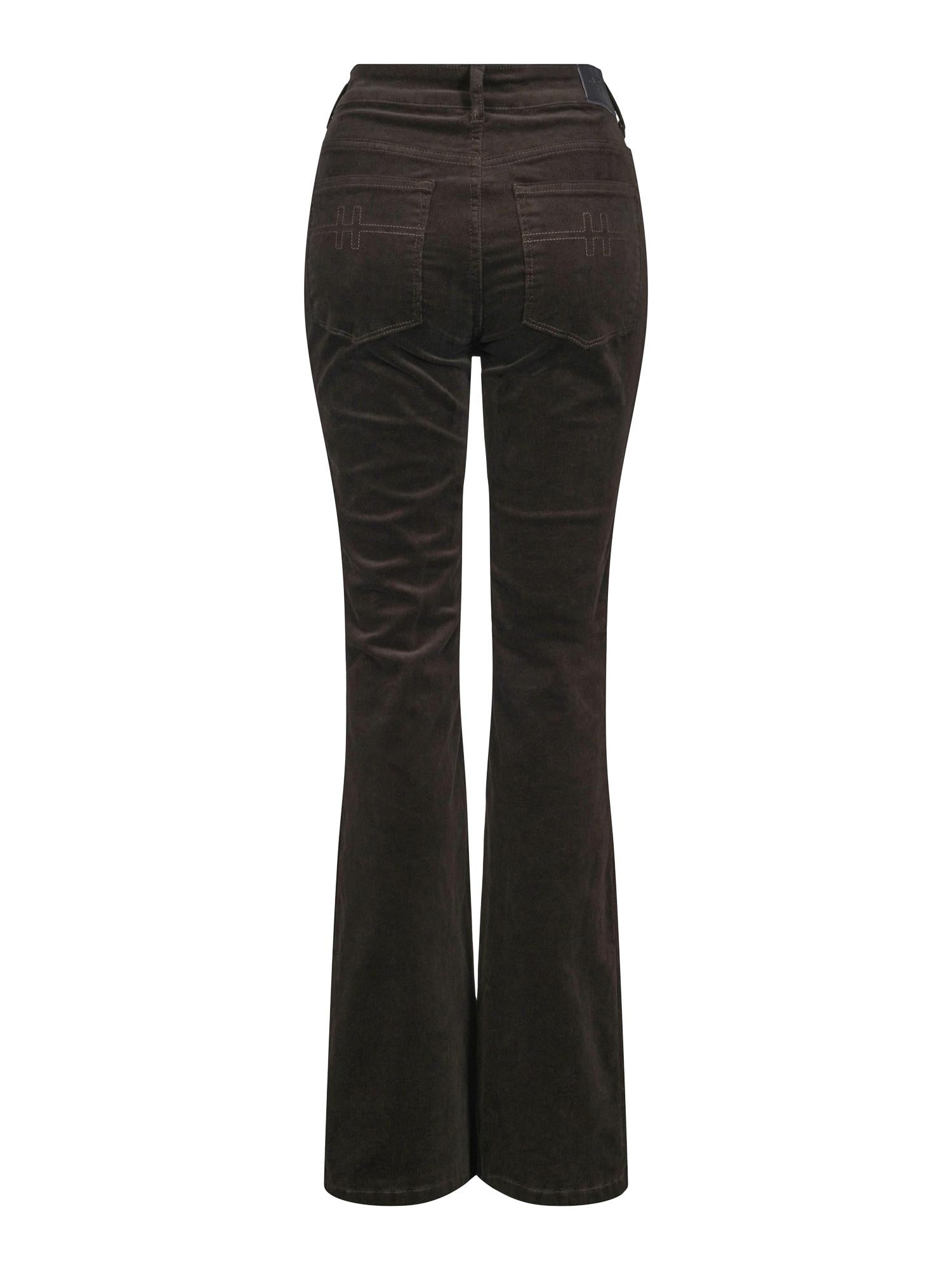 Flared cord trouser Olivengrønn