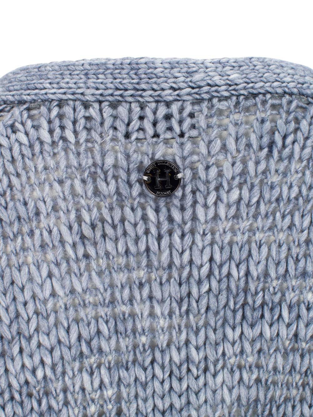 Big slub knit cardigan Ice Blue